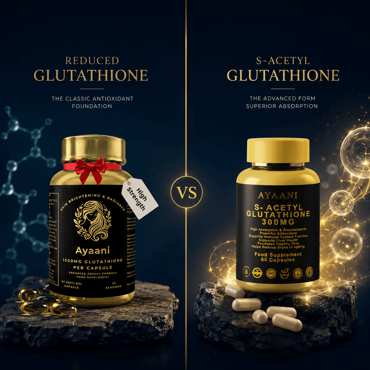 Reduced vs S-Acetyl Glutathione: Key Differences – Ayaani