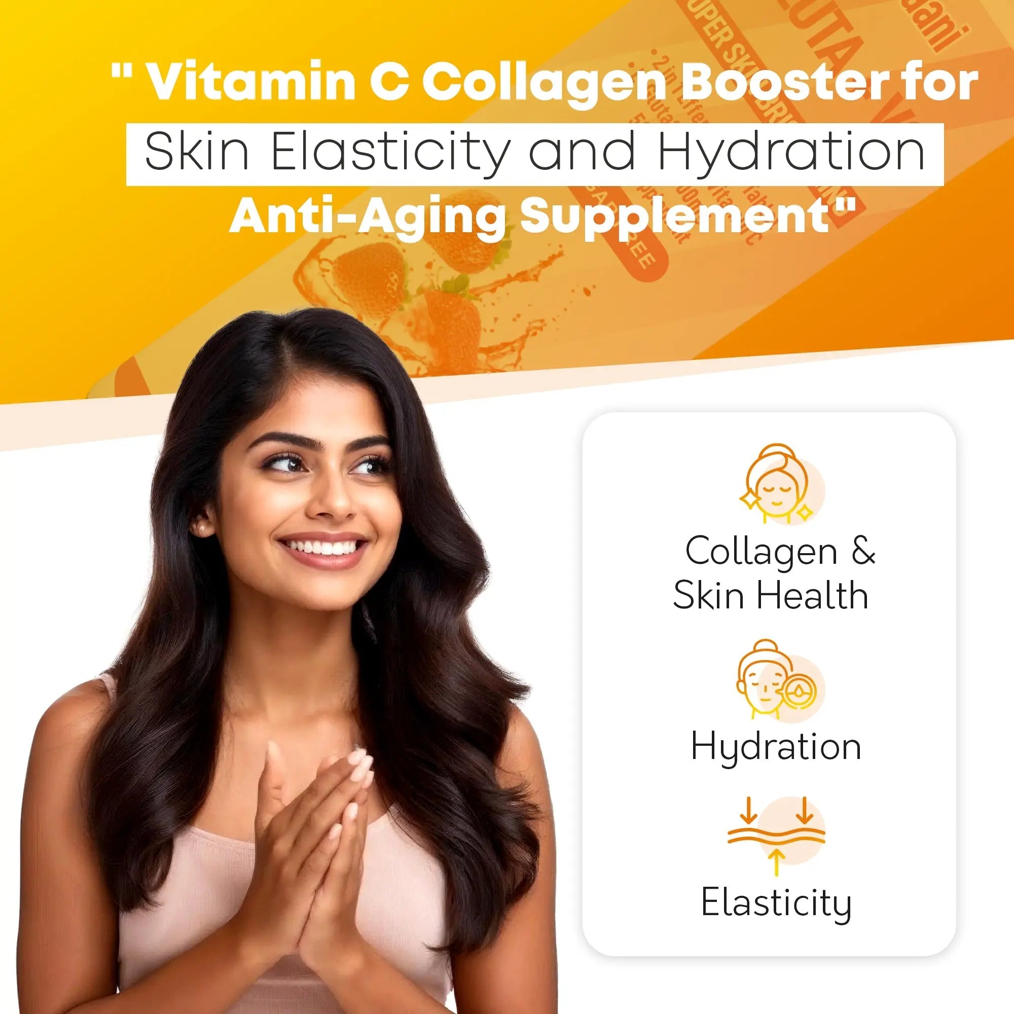 Ayaani Glutathione + Vitamin C Super Skin Brightening Orange Flavour Effervescent Tablets