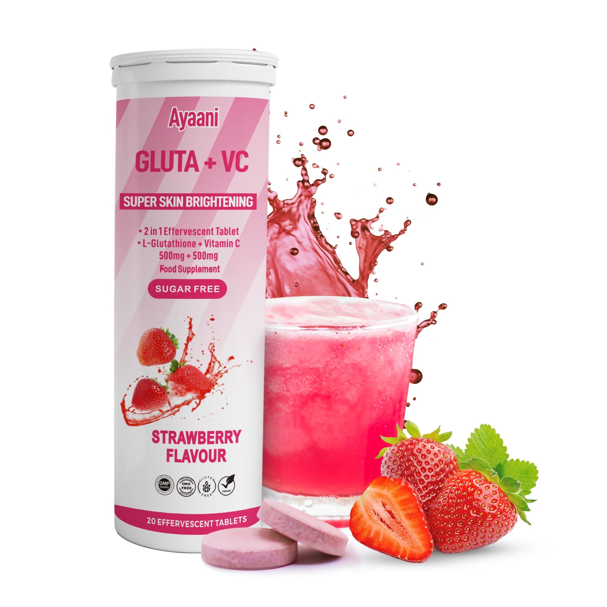 Effervescent Excellence: The Science Behind Ayaani's Glutathione & Vitamin C Strawberry Tablets for Radiant Skin
