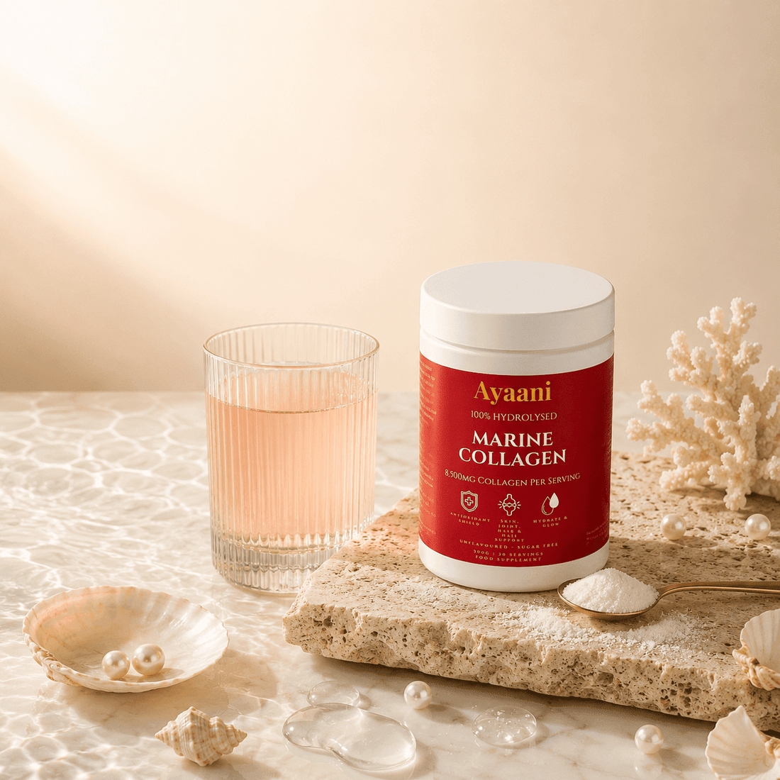 Marine collagen guide explaining hydrolysed peptides skin benefits and daily use