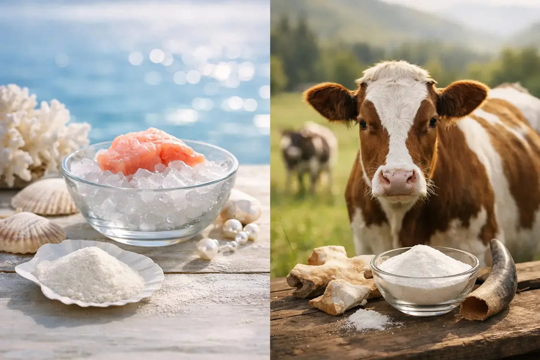 Marine collagen versus bovine collagen comparison for skin and beauty routines