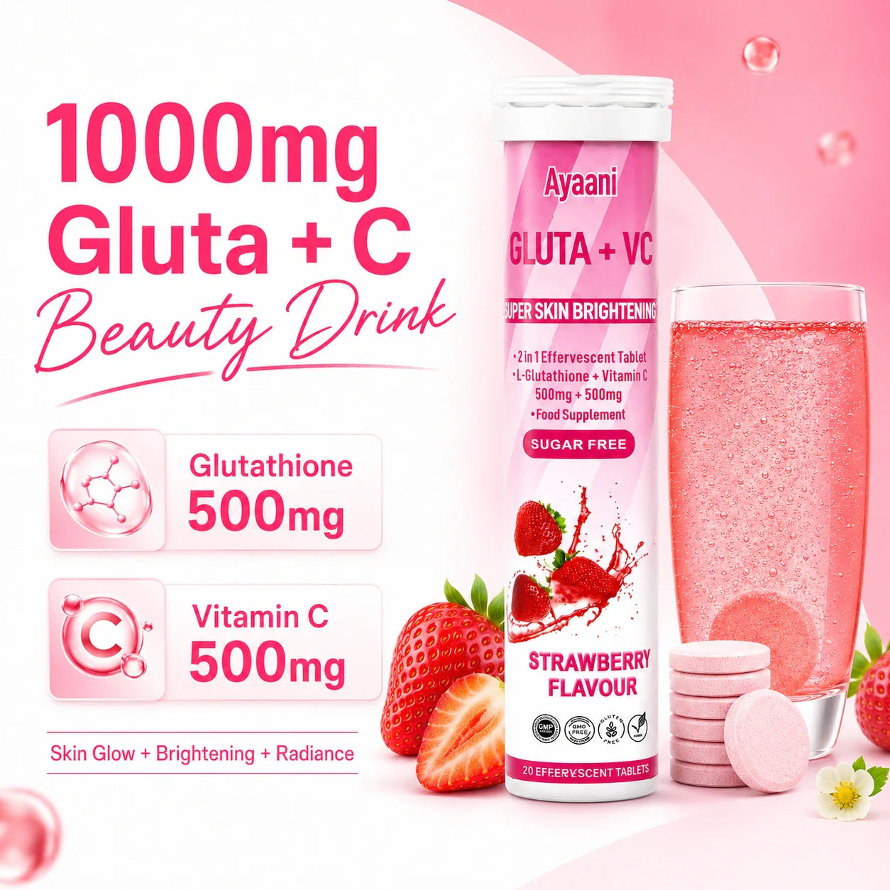 glutathione drink price + Vitamin C Beauty | Strawberry Comprar Solaray L-Glutathione Sr BPC-157 5 mg Pack Sizes:16oz (37 servings)