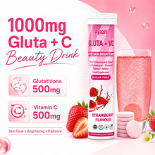 Strawberry beauty drink with 500mg glutathione and 500mg vitamin C