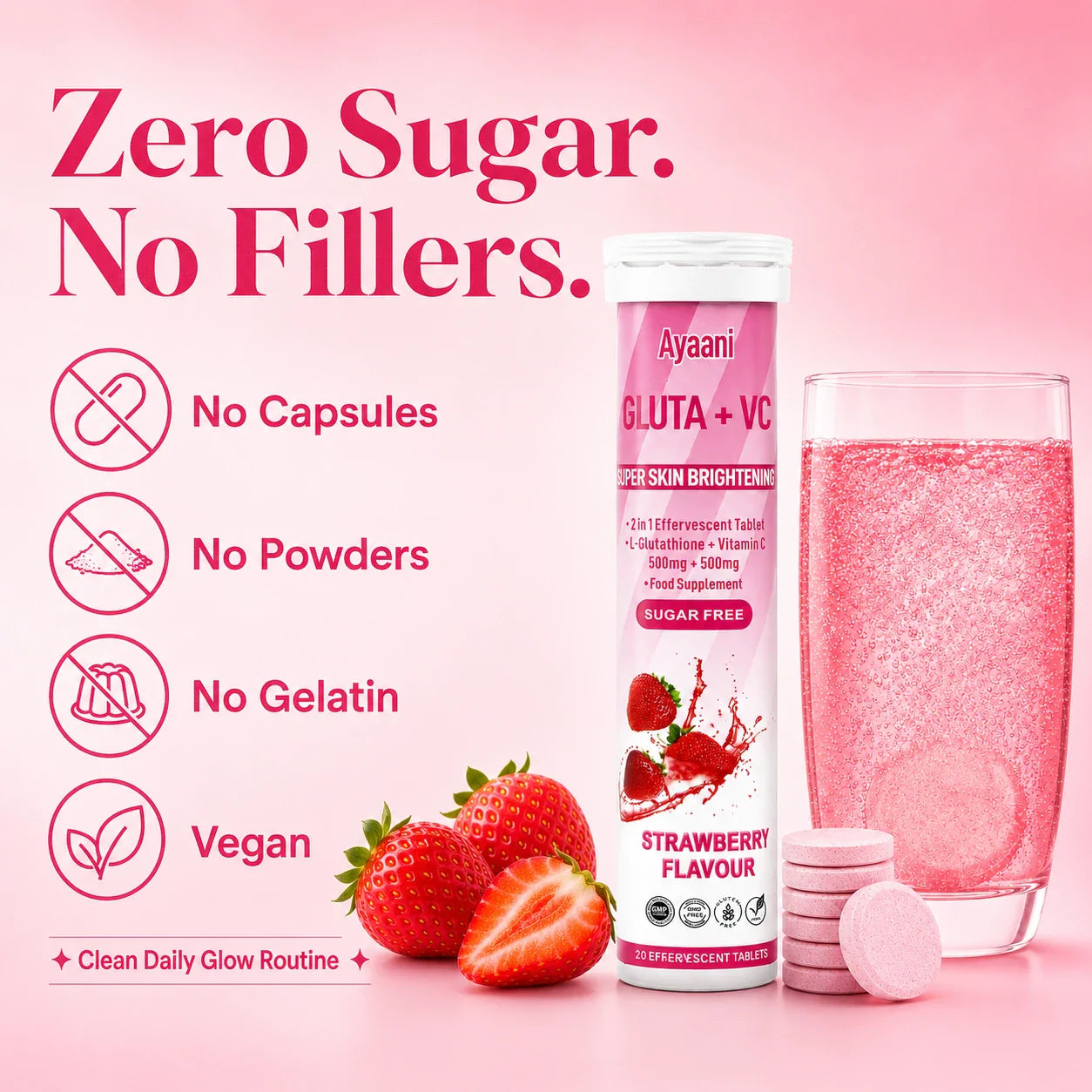 Glutathione + Vitamin C Beauty Drink | Strawberry