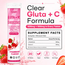 Strawberry glutathione and vitamin C supplement facts and product details