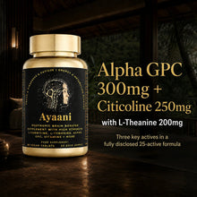 Ayaani Focus with Alpha GPC 300mg, Citicoline 250mg and L-Theanine 200mg in a fully disclosed formula
