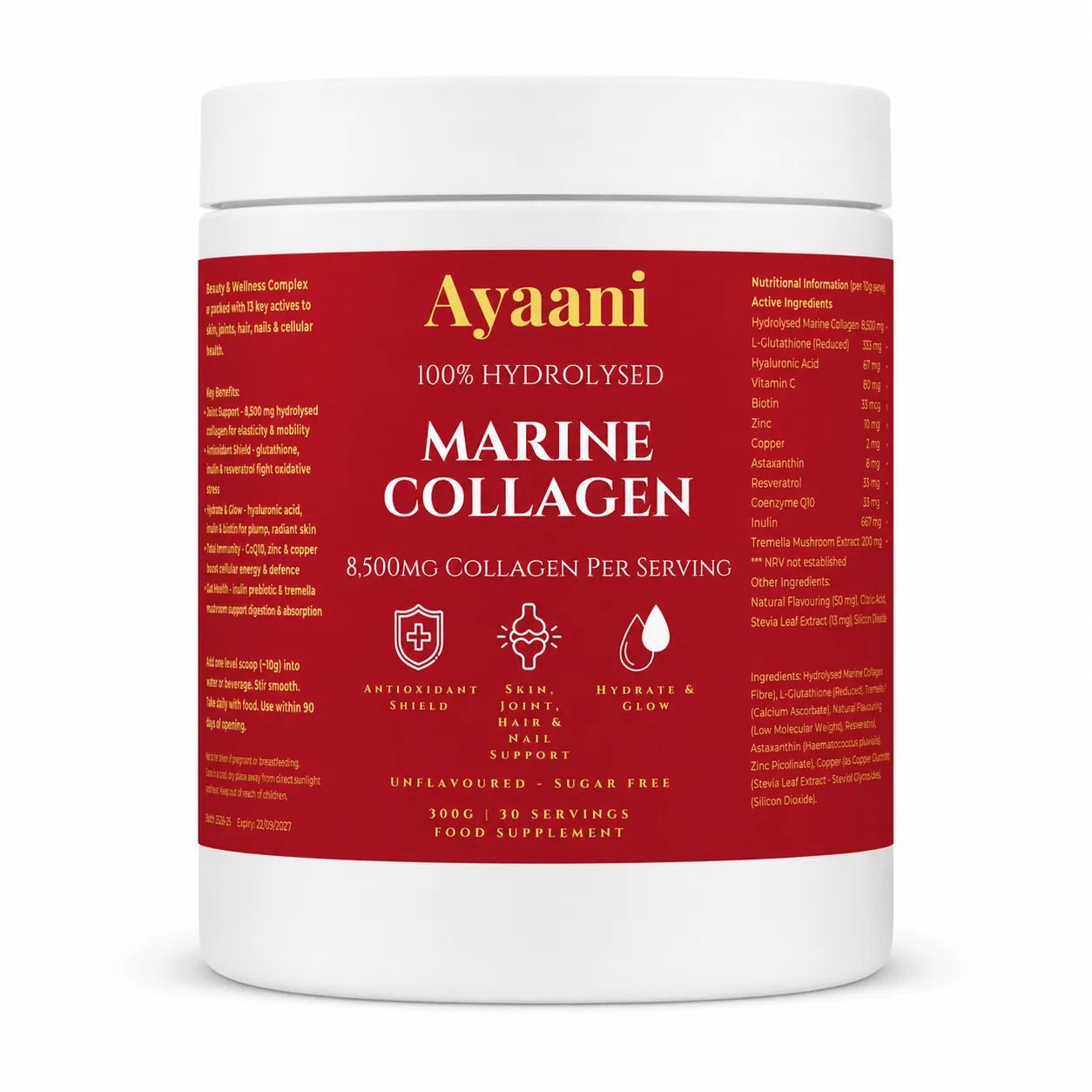 Marine Collagen Complex 8,500mg | Skin, Hair, Nails & Joints | Ayaani UK