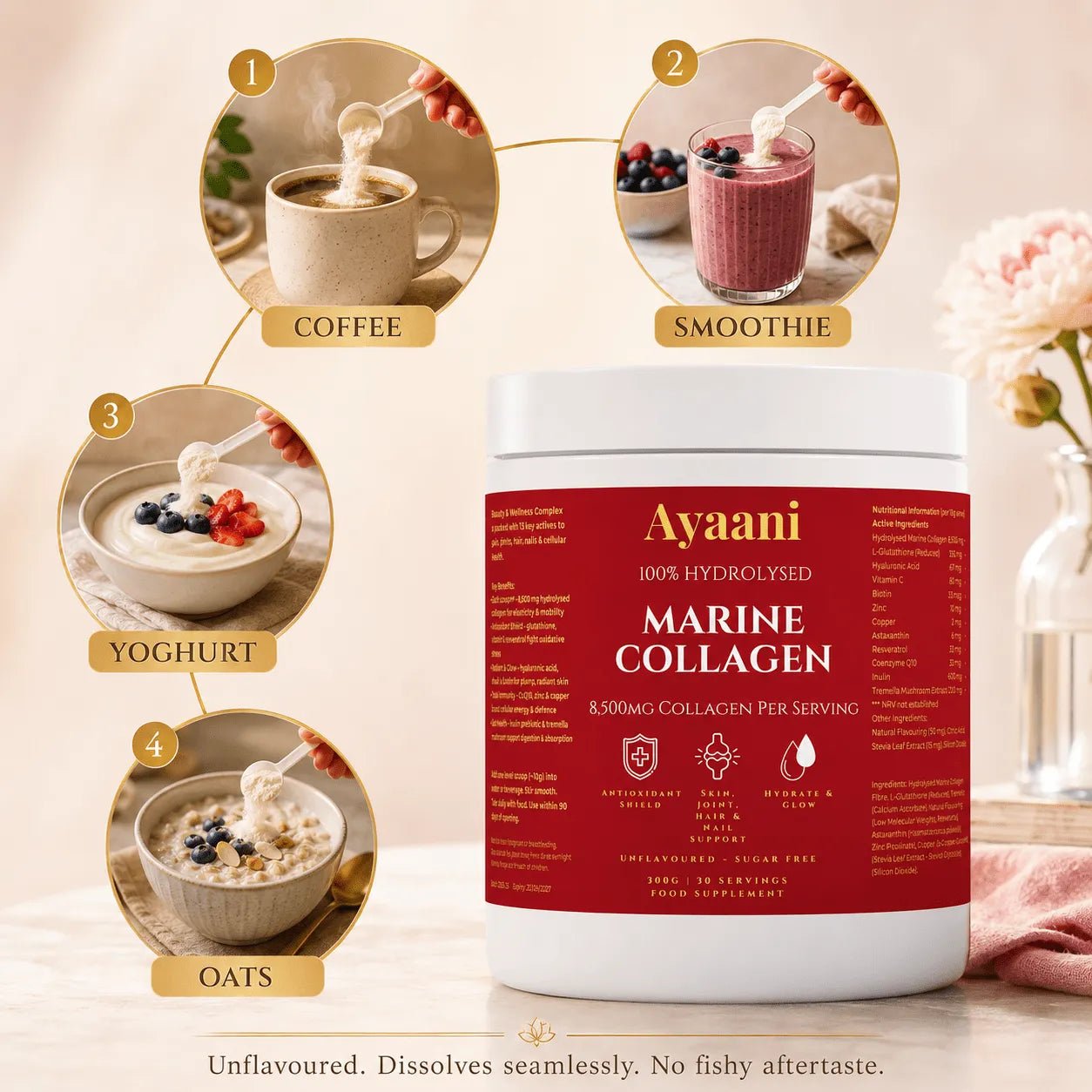 Marine Collagen Complex 8,500mg | Skin, Hair, Nails & Joints | Ayaani UK
