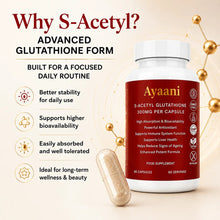 Ayaani S-Acetyl Glutathione 300mg vegan capsules front bottle image