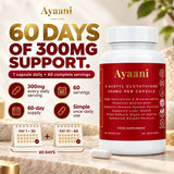 Ayaani S-Acetyl Glutathione 300mg one capsule daily 60 servings 60-day supply