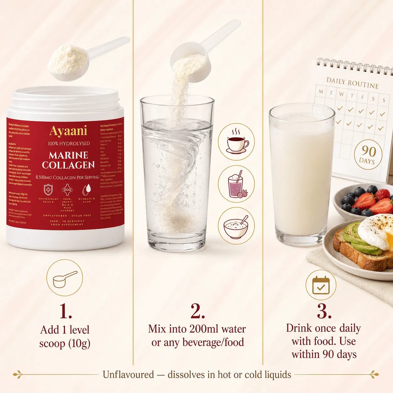 Marine Collagen Complex 8,500mg | Skin, Hair, Nails & Joints | Ayaani UK