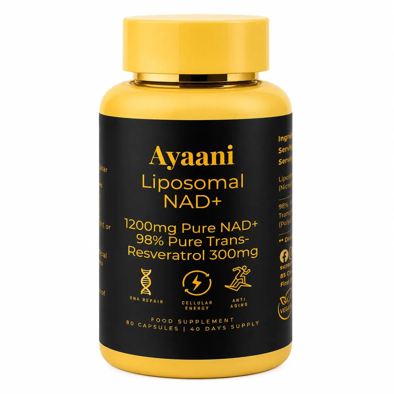 NAD+ 1200mg Liposomal with Resveratrol 300mg | Cellular Energy Support