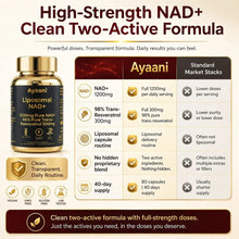 Ayaani NAD+ supplement facts and serving information