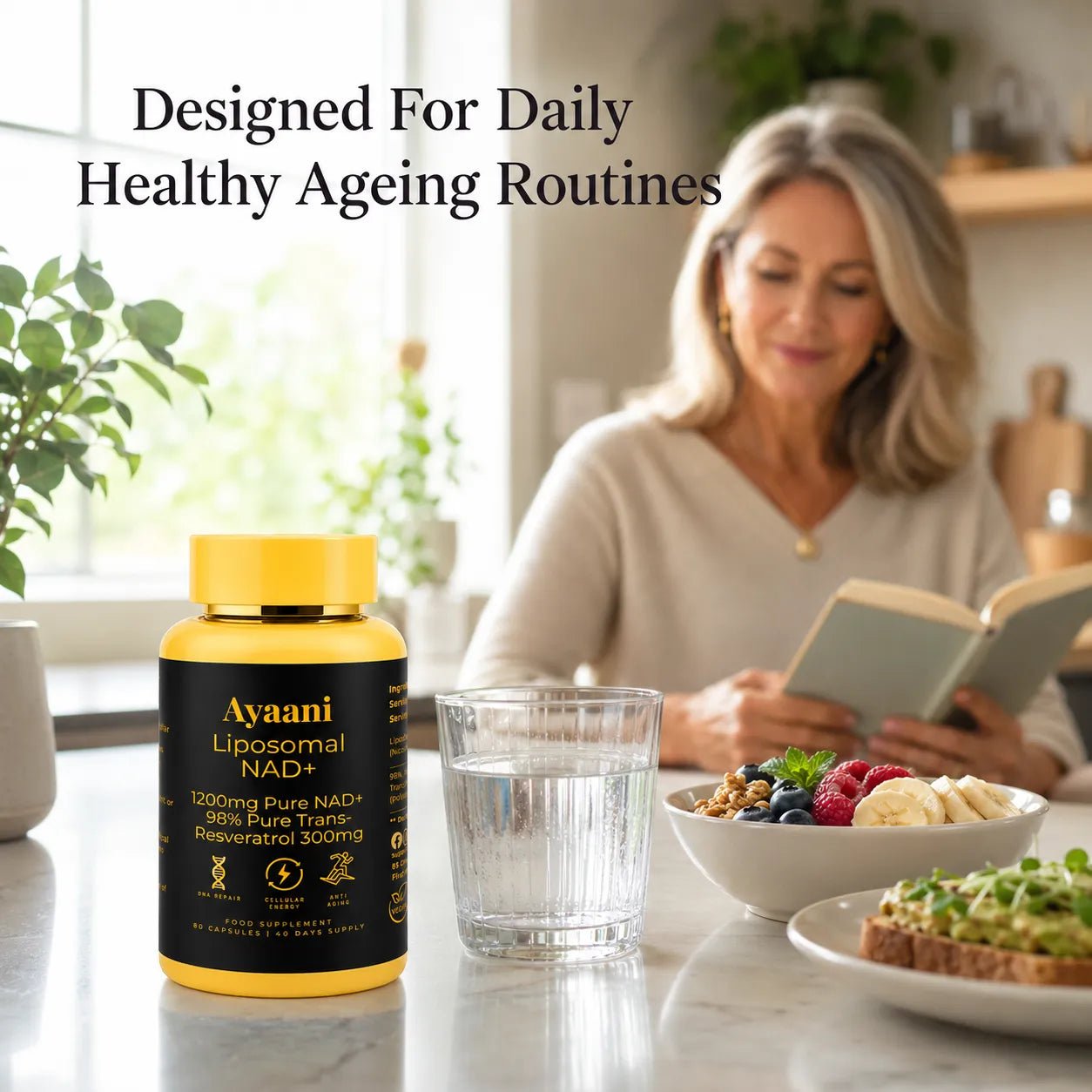 NAD+ 1200mg Liposomal with Resveratrol 300mg | Cellular Energy Support
