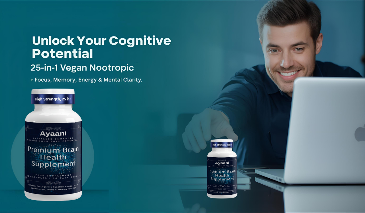 AYAANI Brain Focus Nootropic – 60 Vegan Capsules | 25-Ingredient Blend Ayaani