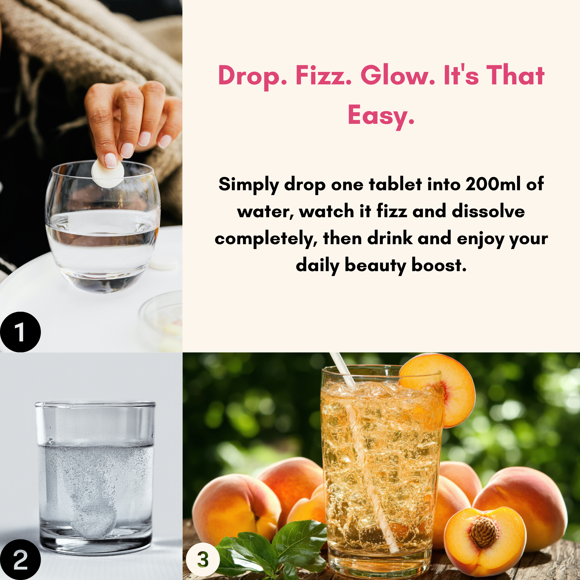 Ayaani Glutathione Glow+ 1200 mg – Peach Flavour Effervescent Beauty Tablets with Vitamin C, Hyaluronic Acid & Alpha‑Lipoic Acid – Skin Care, Hydration & Immune Support – 20 Tablets - Ayaani