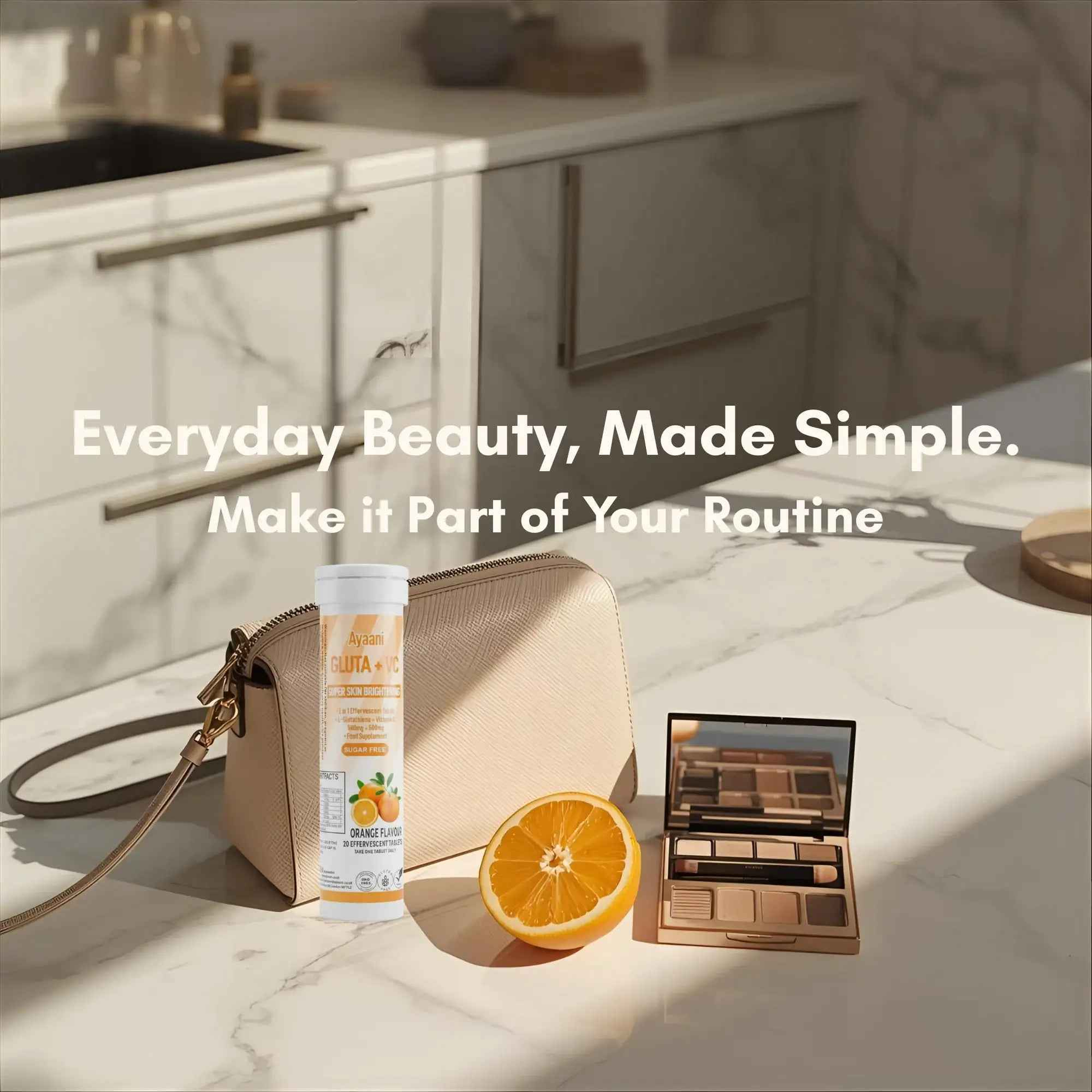 Glutathione 500mg & Vitamin C 500mg Effervescent Tablets – Orange Flavour – 20 Tablets