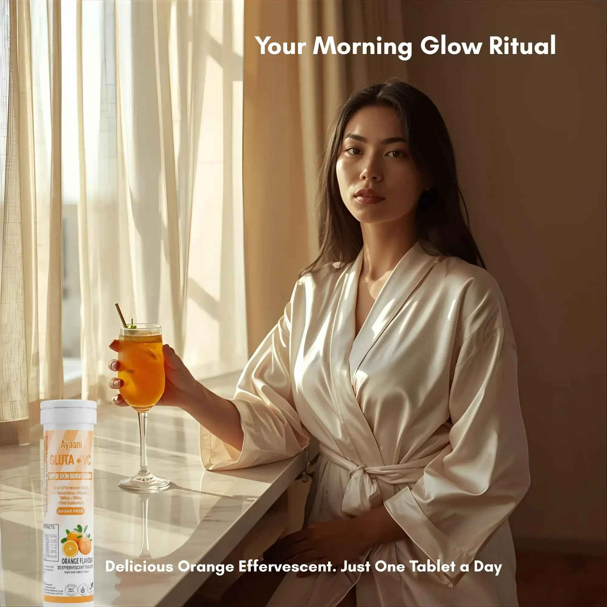 Glutathione 500mg & Vitamin C 500mg Effervescent Tablets – Orange Flavour – 20 Tablets