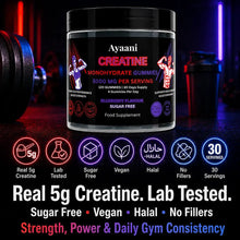 Ayaani Creatine Gummies supplement facts and active ingredient information