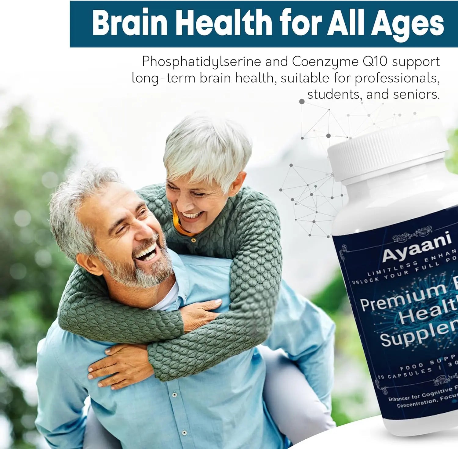 Senior professional using Ayaani Brain Health Supplement – promoting better memory, clarity, and energy