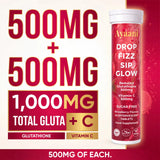 Ayaani Strawberry effervescent tablets with 500mg glutathione and 500mg vitamin C