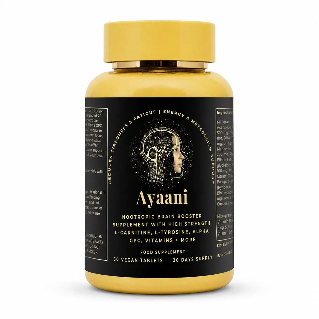 Focus Nootropic Brain Cognitive Support Formula | 25-Ingredient Blend