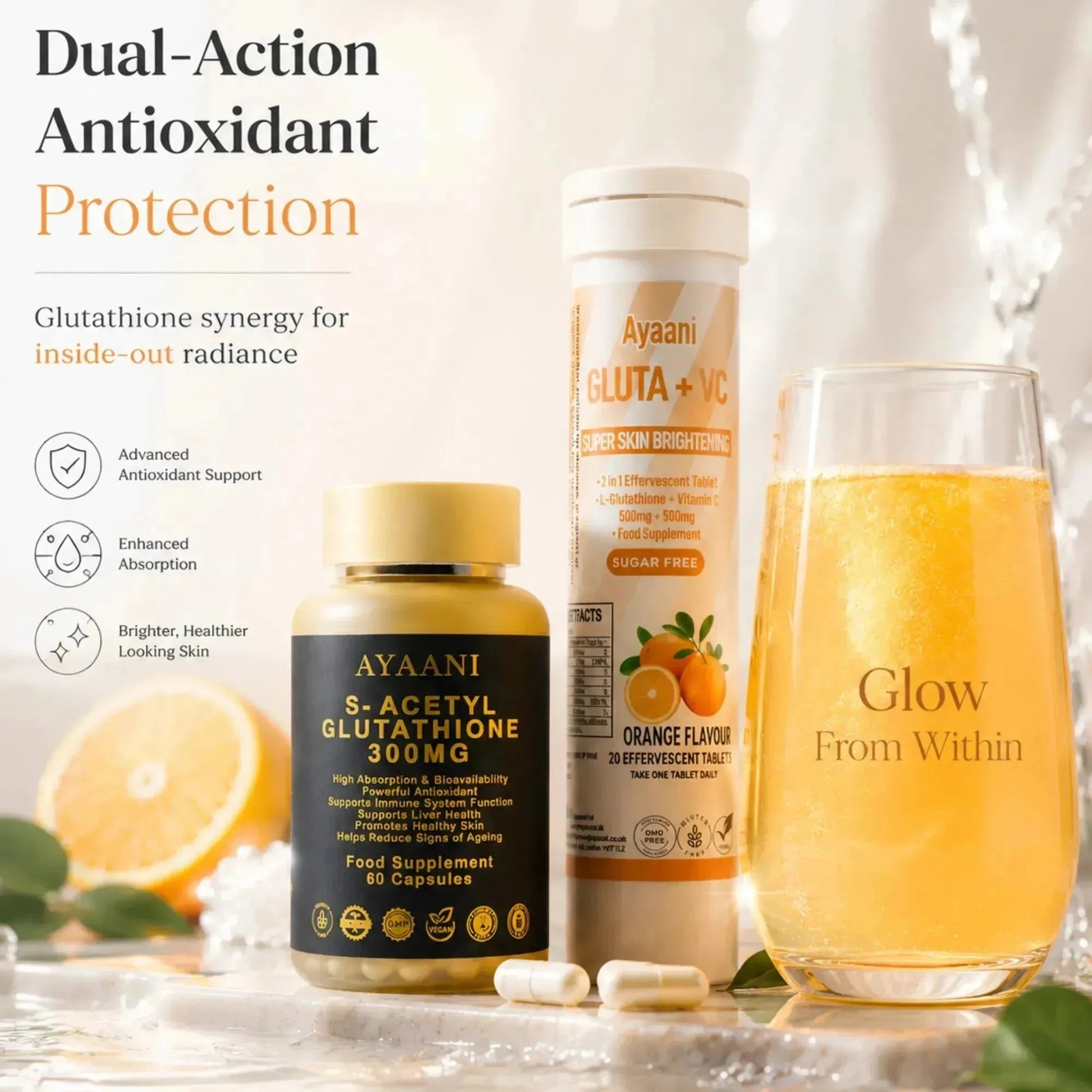 The Antioxidant Power Pair | Dual Glutathione Bundle | Ayaani UK