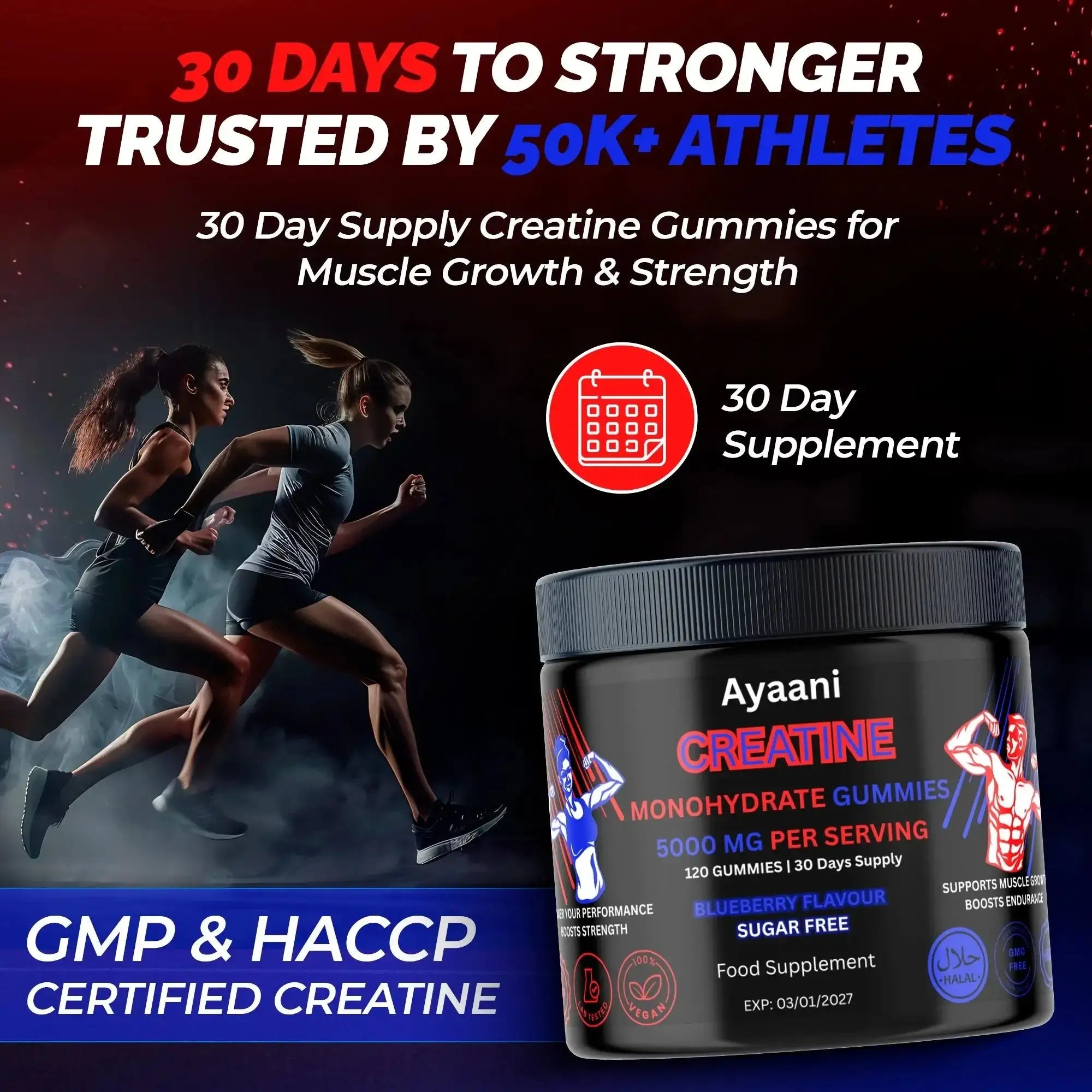 Creatine Gummies 5000mg | Sugar - Free Vegan with Alpha - GPC | Ayaani UK - Ayaani