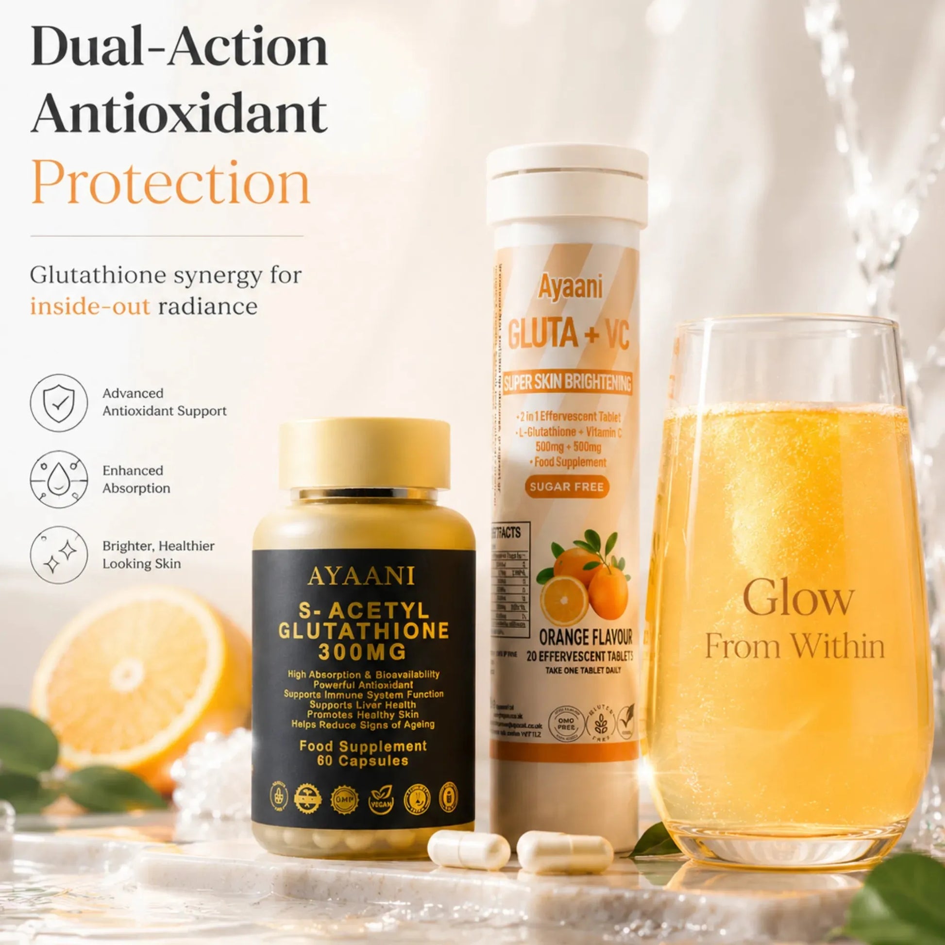 Antioxidant Power Pair | Dual Glutathione Bundle | Save 11 | Ayaani UK Antioxidant Power Pair | Dual Glutathione Bundle | Save 11 | Ayaani UK