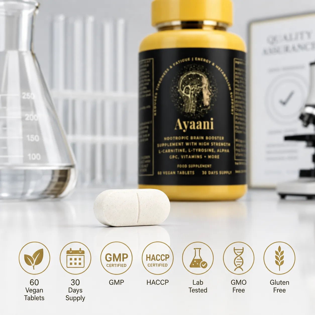 Focus Nootropic Brain Cognitive Support Formula | 25-Ingredient Blend