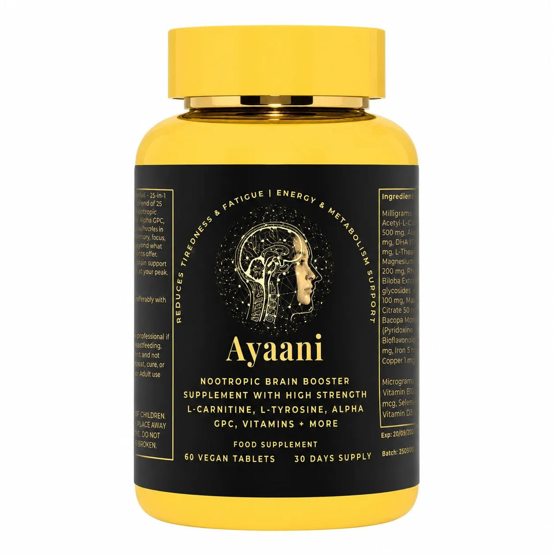 Focus Nootropic Brain Cognitive Support Formula | 25-Ingredient Blend