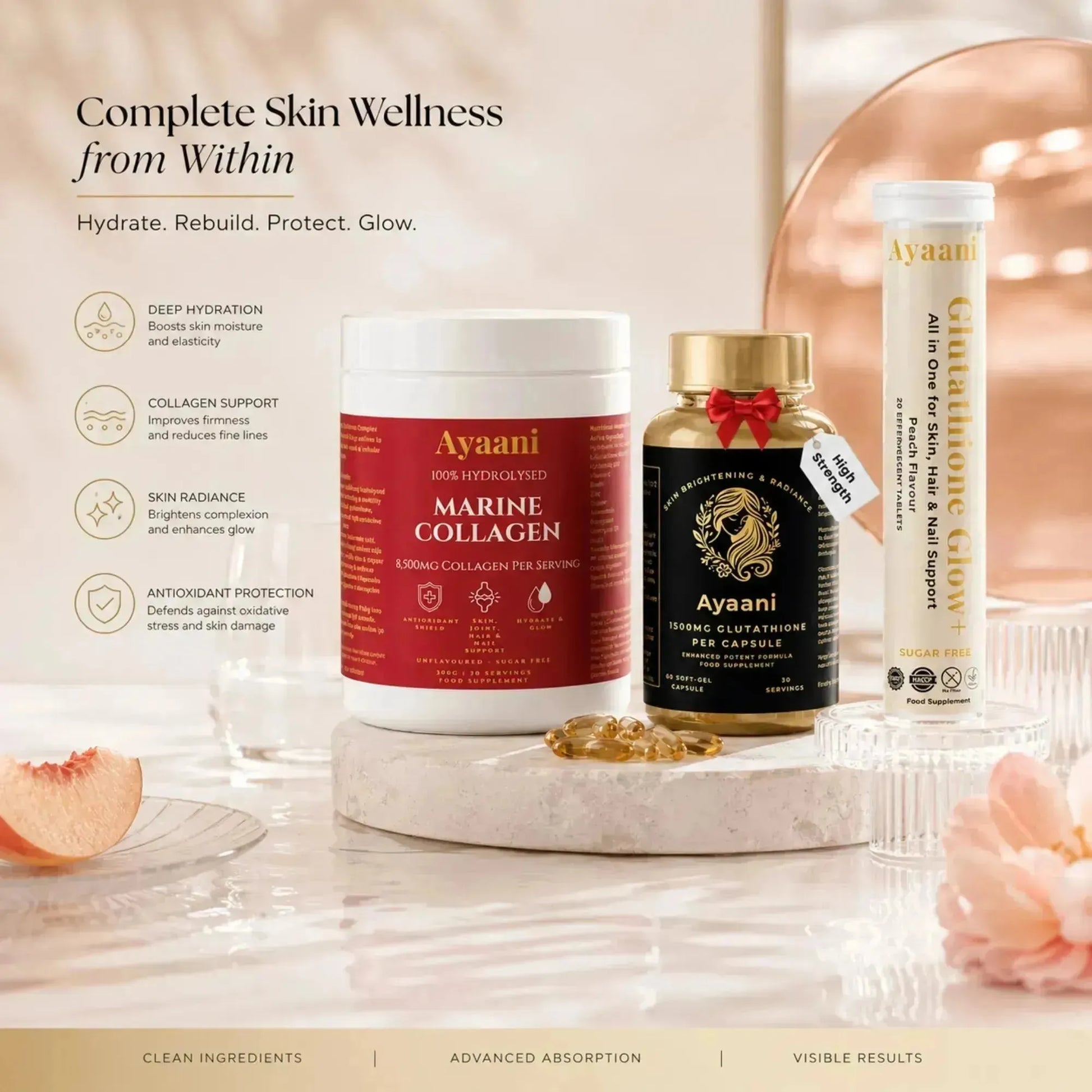 The Glow Collection | Skin, Radiance & Anti-Ageing Bundle | Ayaani UK