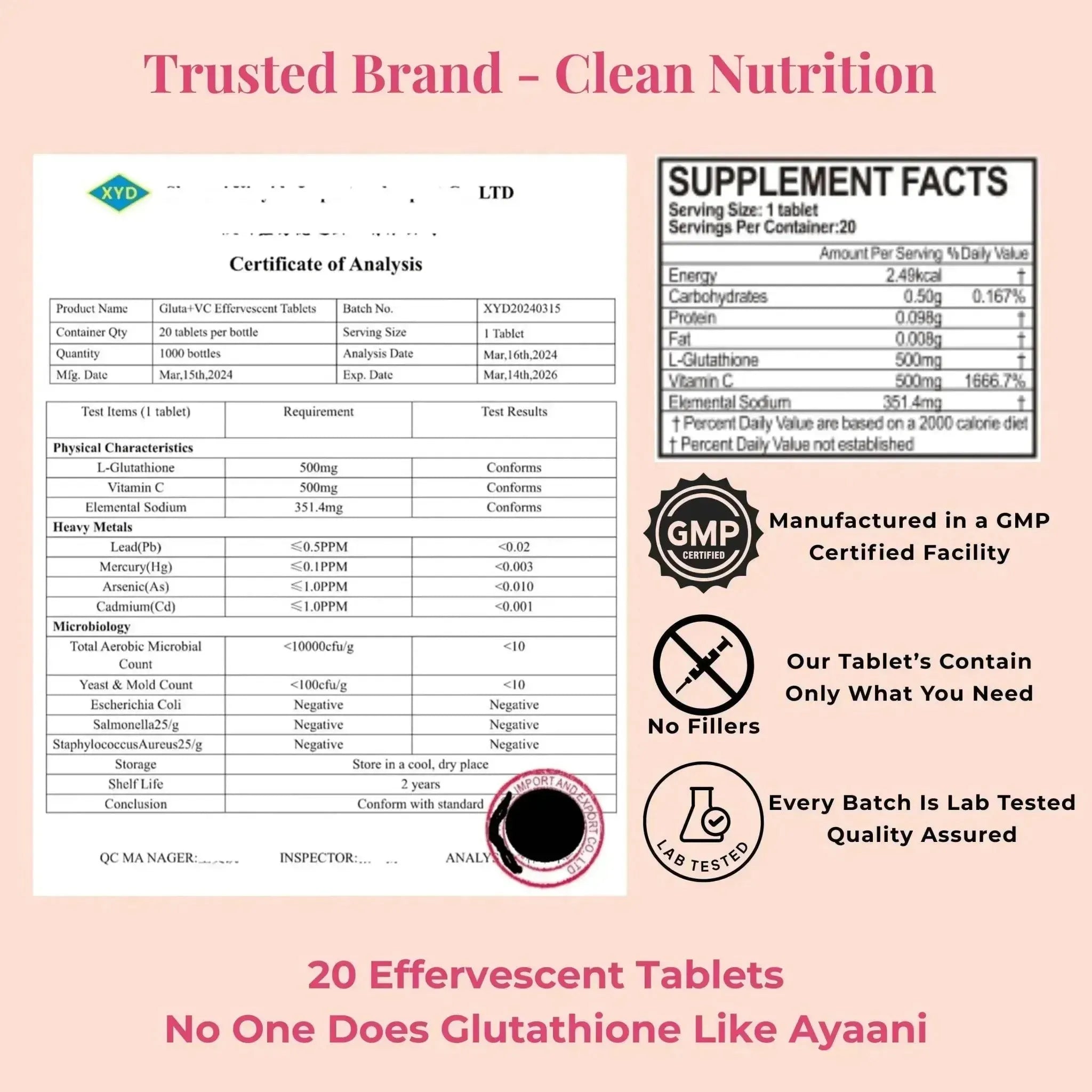 Glutathione and Vitamin C Skin Glow Effervescent | Strawberry Flavour