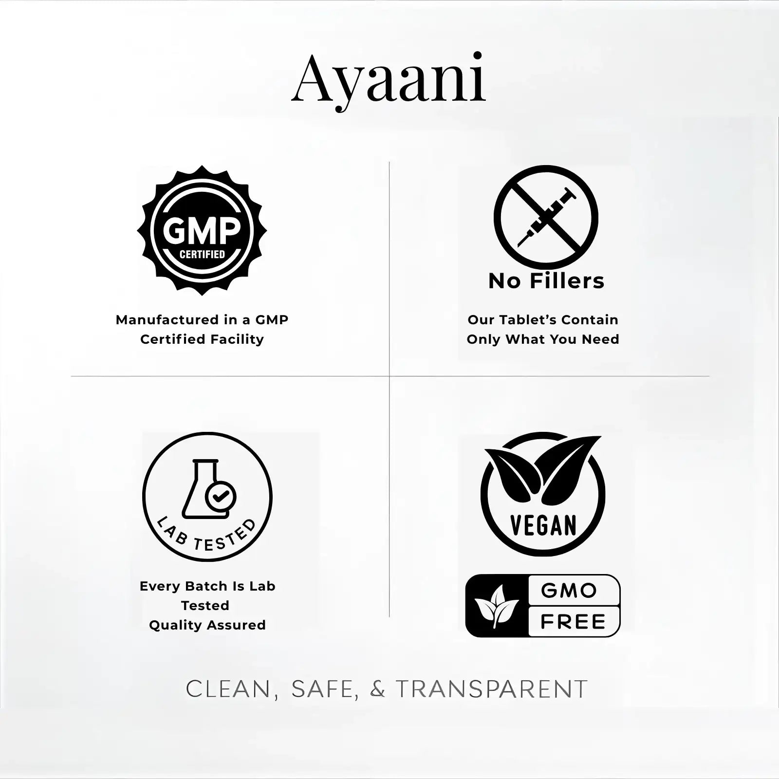 Focus Nootropic Brain | 25 - Ingredient Vegan Blend with DHA & B - Vitamins | Ayaani - Ayaani