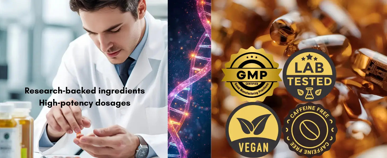 Focus Nootropic Brain | 25 - Ingredient Vegan Blend with DHA & B - Vitamins | Ayaani - Ayaani