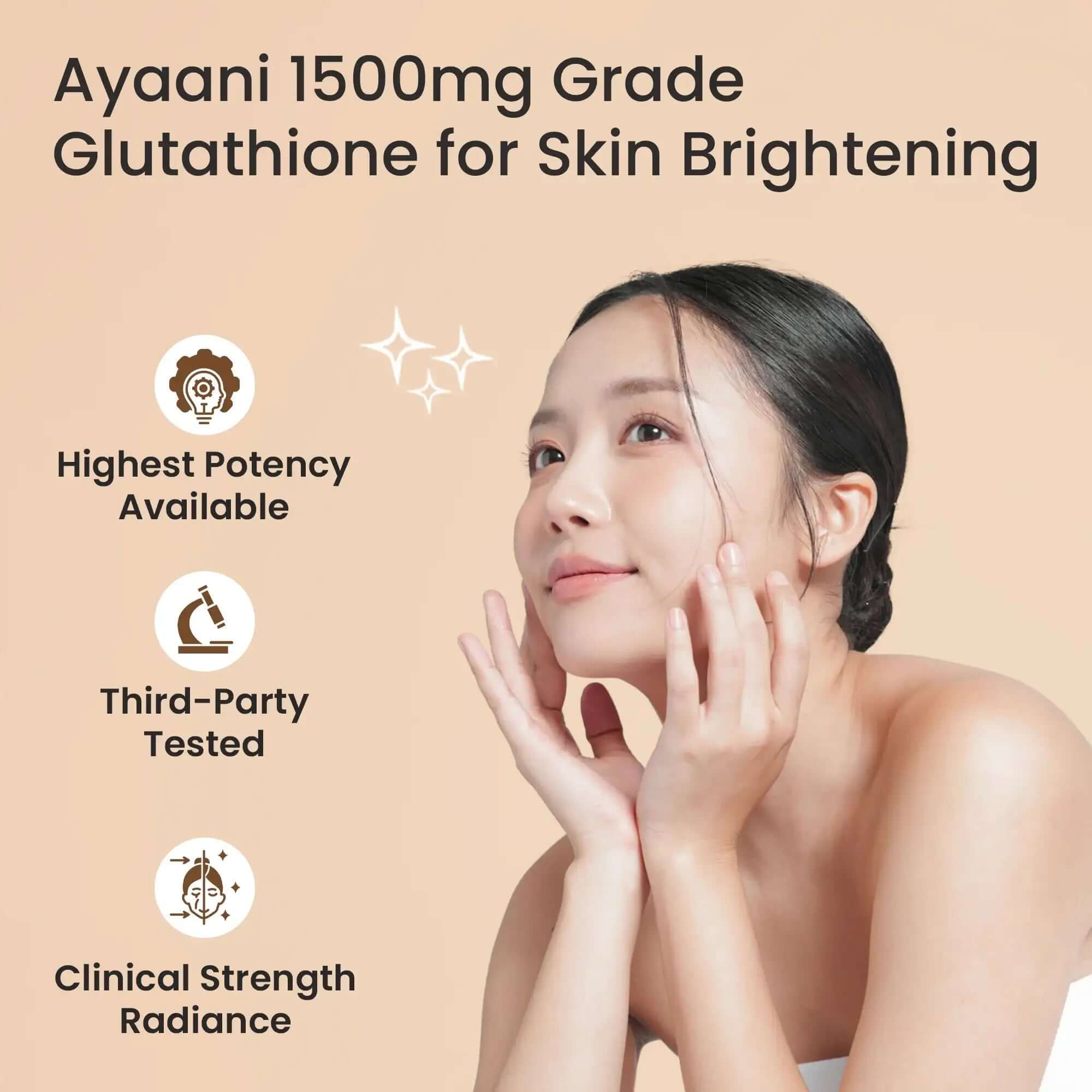 Glutathione Skin Health 1500mg Softgels with vitamin C, zinc, and botanical complex for skin health.