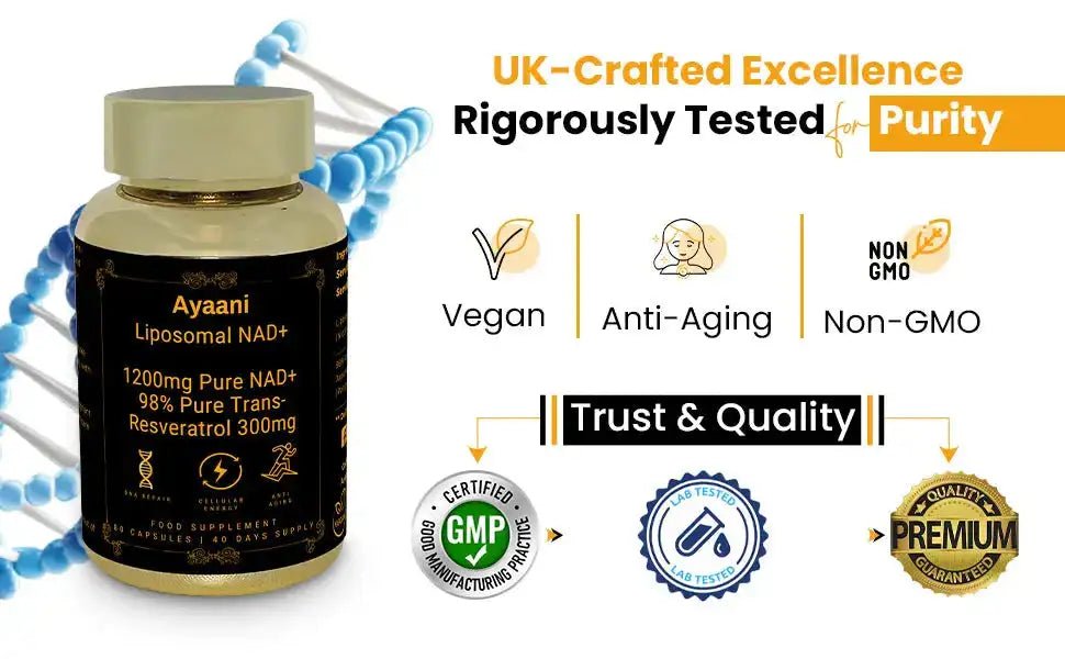 Liposomal NAD+ 1200mg with Resveratrol | Cellular Energy Support | Ayaani - Ayaani